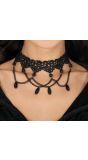 Koninklijke Zwarte Kralen Choker