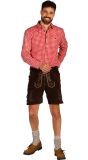 Korte Donkerbruine Lederhose Broek Heren Oktoberfest