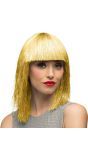 Korte Gouden Glitter Damespruik