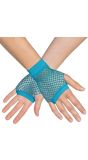 Korte Vingerloze Handschoenen Neonblauw