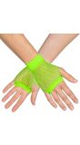 Korte Vingerloze Handschoenen Neongroen