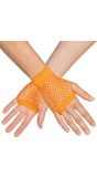 Korte Vingerloze Handschoenen Neonoranje