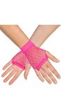 Korte Vingerloze Handschoenen Neonroze