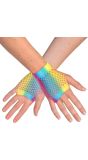 Korte Vingerloze Handschoenen Regenboog