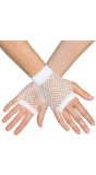 Korte Vingerloze Handschoenen Wit