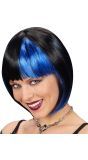 Korte Zwart-Blauwe Pruik