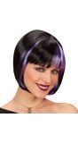 Korte Zwart-Paarse Pruik