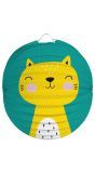 Lampion Groen met Kat