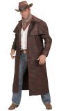 Lange Bruine Cowboy Jas