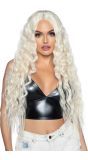 Lange Krullen Pruik Grijsblond
