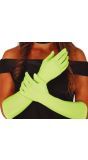 Lange Neon Groene Basic Handschoenen