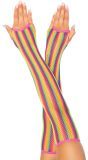 Lange Regenboogkleurige Visnet Handschoenen