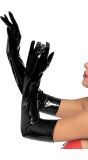 Lange Vinyl Handschoenen Dames Zwart