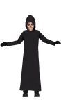 Lange Zwarte Grim Reaper Cape met Kap Kind
