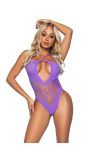 Lavender Keyhole Halter Bodysuit - Elegante en Verfijnde Stijl