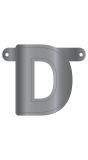 Letter D Banner Metallic Zilver