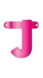 Letter J Banner Magenta