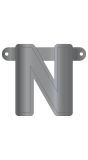 Letter N Banner Metallic Zilver