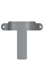 Letter T Banner Metallic Zilver