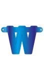 Letter W Banner Blauw