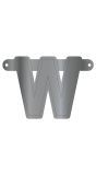 Letter W Banner Metallic Zilver