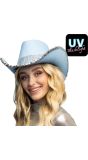 Lichtblauwe Cowboyhoed met Pailletten