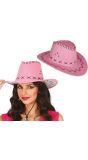 Lichtroze Cowboyhoed Suède Look Volwassenen