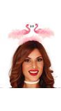 Lichtroze Flamingo Haarband met Veren