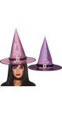 Lichtroze Glitter Heksenhoed
