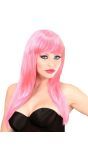 Lichtroze Pruik Lang Haar
