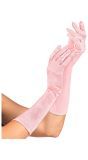 Lichtroze Satijnen Middellange Handschoenen