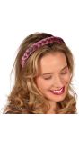Lila Gevlochten Haarband Alpentraum met Edelweiss