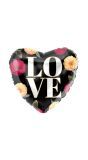 Love Bloemen Hartvormig Folieballon
