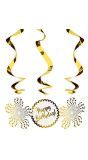 Luxe Gouden Happy Birthday Swirl Decoratie