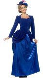 Luxe Victoriaanse Blauwe Vrouwen Jurk