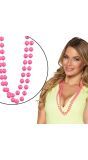 Magali Dubbele Parelketting Neon Roze