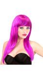 Magenta Pruik Lang Haar