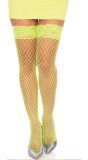 Maggy Neon Gele Visnet Kousen met Kant