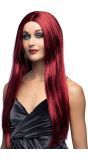 Mahonie Rode Stijle Pruik Lang