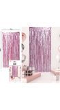 Mat Roze Metallic Franje Gordijn