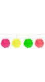 Meerkleurige Neon Pompom Slinger 3 Meter
