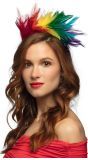 Meerkleurige Veren Tiara Diadeem