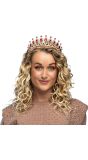 Metalen Koningin Tiara met Rode Juwelen