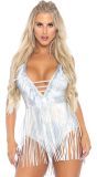 Metallic Bodysuit met Franjes