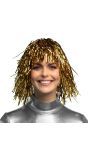 Metallic Disco Pruik Goud