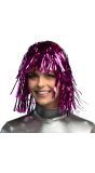 Metallic Disco Pruik Roze