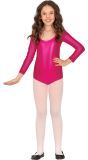 Metallic Fuscia Lange Mouwen Leotard Kind