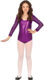 Metallic Paars Lange Mouwen Leotard Kind