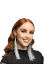 Metallic Tinsel Oorbellen Zilver