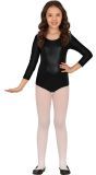 Metallic Zwarte Lange Mouwen Leotard Kind